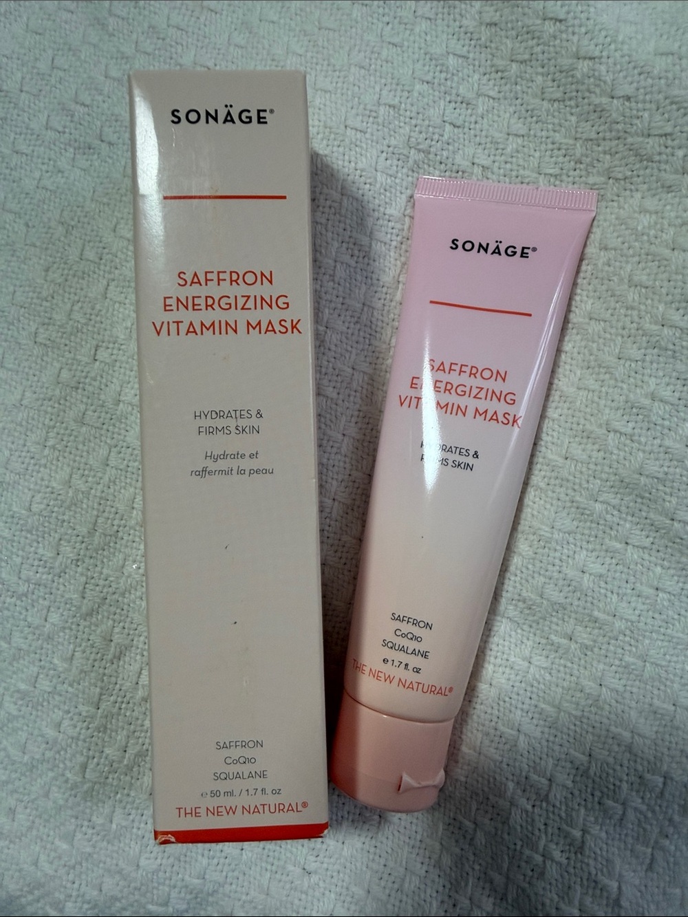 Sonäge Saffron Energizing Vitamin Mask — Soft Pink Hydrating Mask